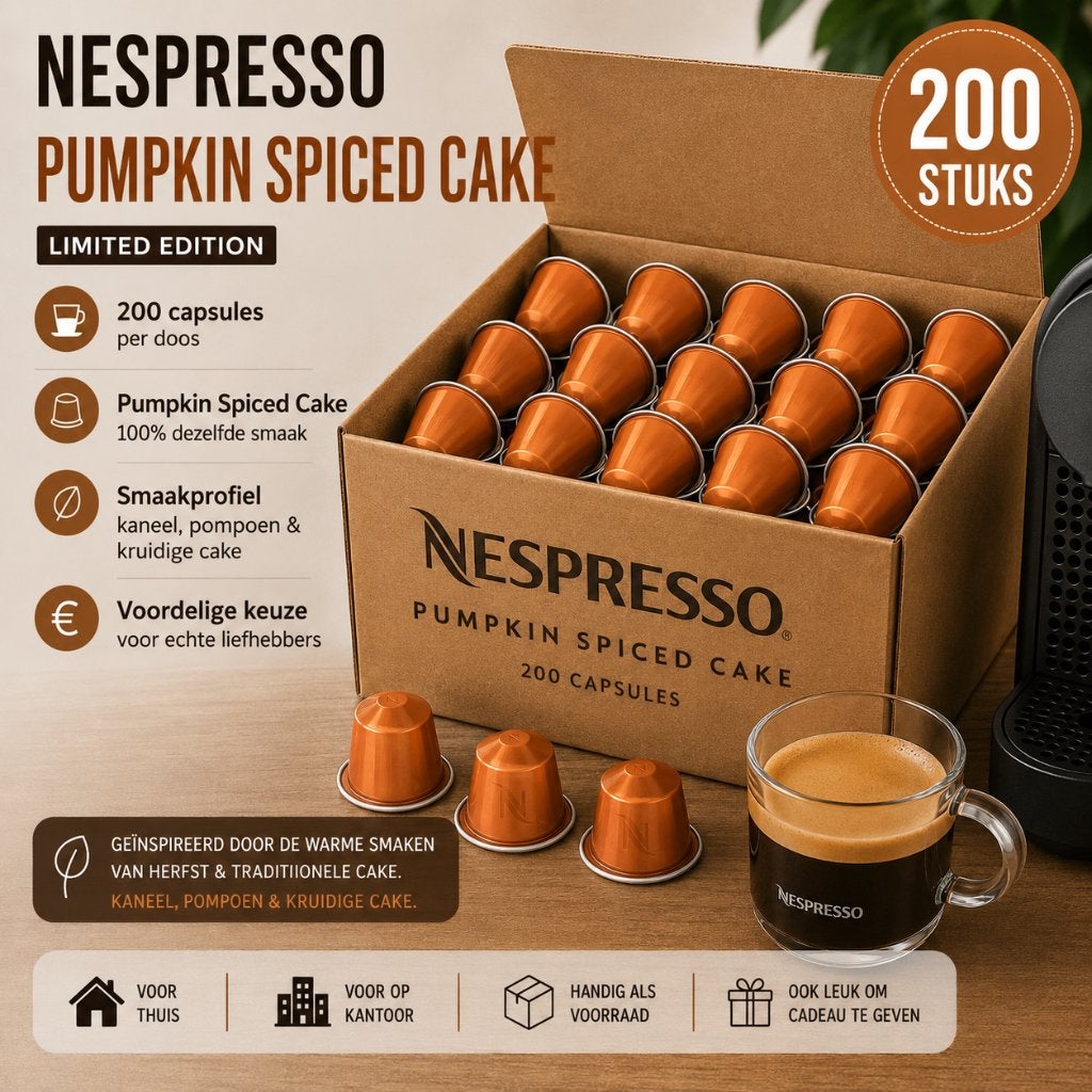 Nespresso Limited Edition Pumpkin Spice Cake - 200 Capsules, Verzenden