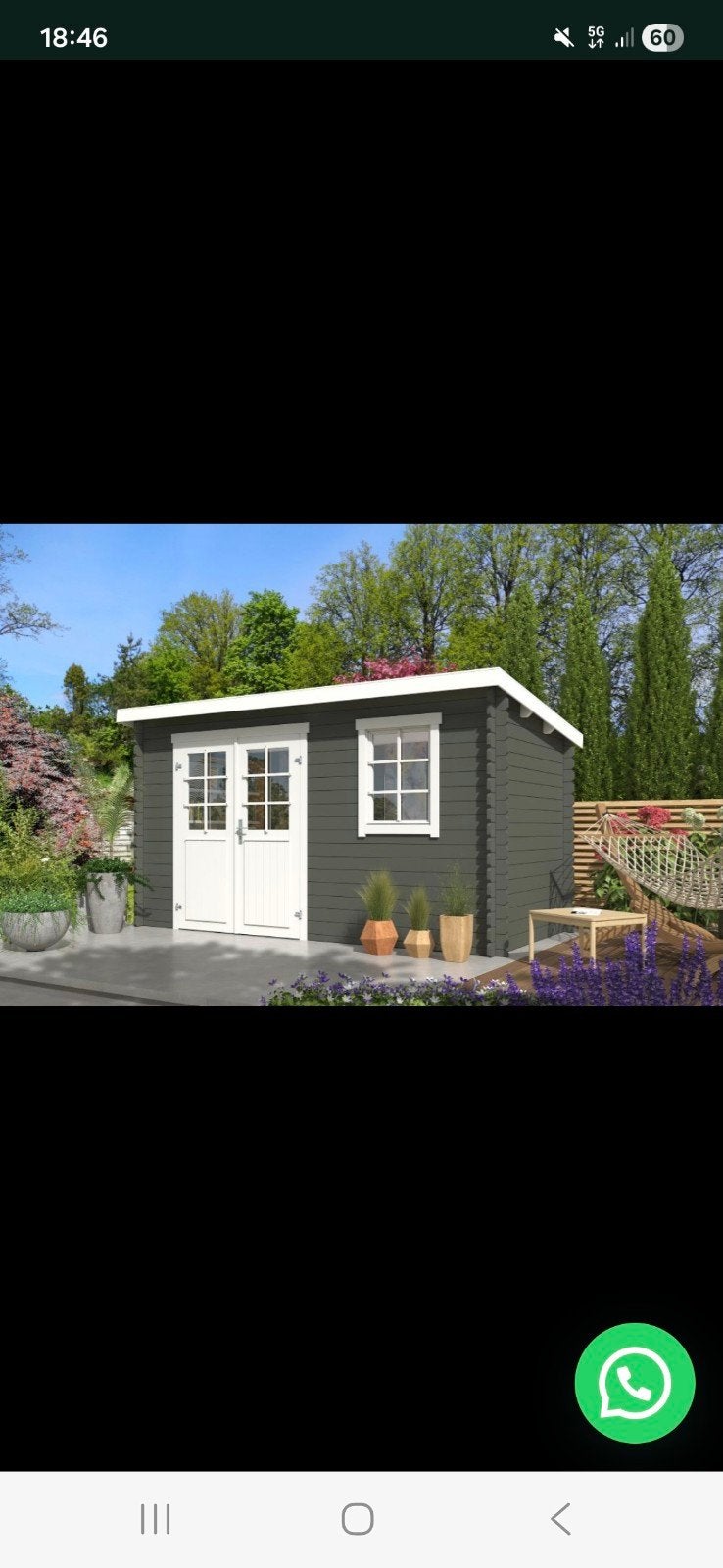 Blokhut Amira 380x175 cm, Tuin en Terras, Tuinhuizen, Ophalen, 250 tot 500 cm, Blokhut, Nieuw
