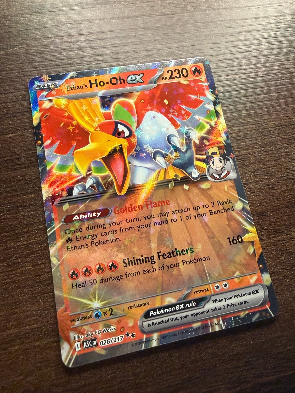 Ethan's Ho-Oh EX Pokémon Kaart, Ophalen, Zo goed als nieuw, Losse kaart