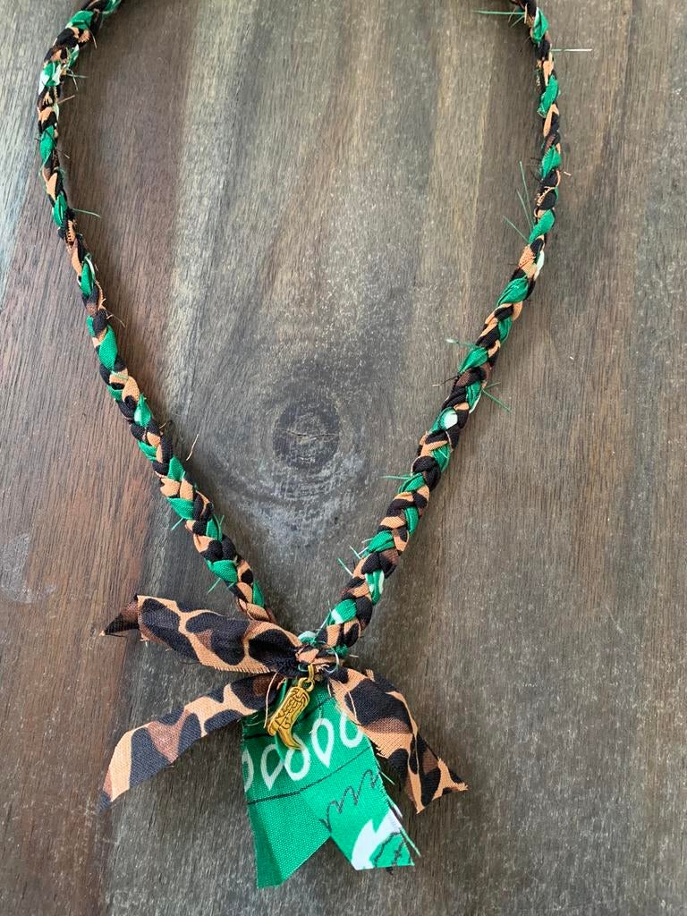 Bandana ketting panter/groen, Ophalen of Verzenden, Nieuw, Groen, Overige materialen