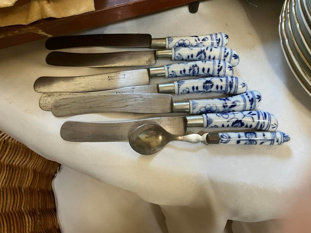 5 messen met porseleinen heft, Ophalen of Verzenden