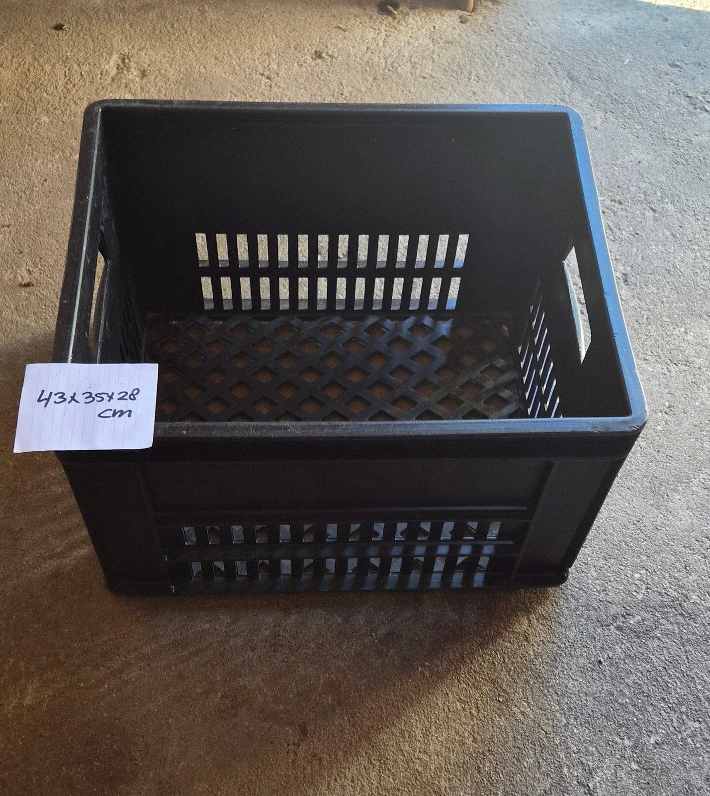 Zwarte stapel krat - 43x35x28 cm, Ophalen of Verzenden, Zo goed als nieuw, Krat