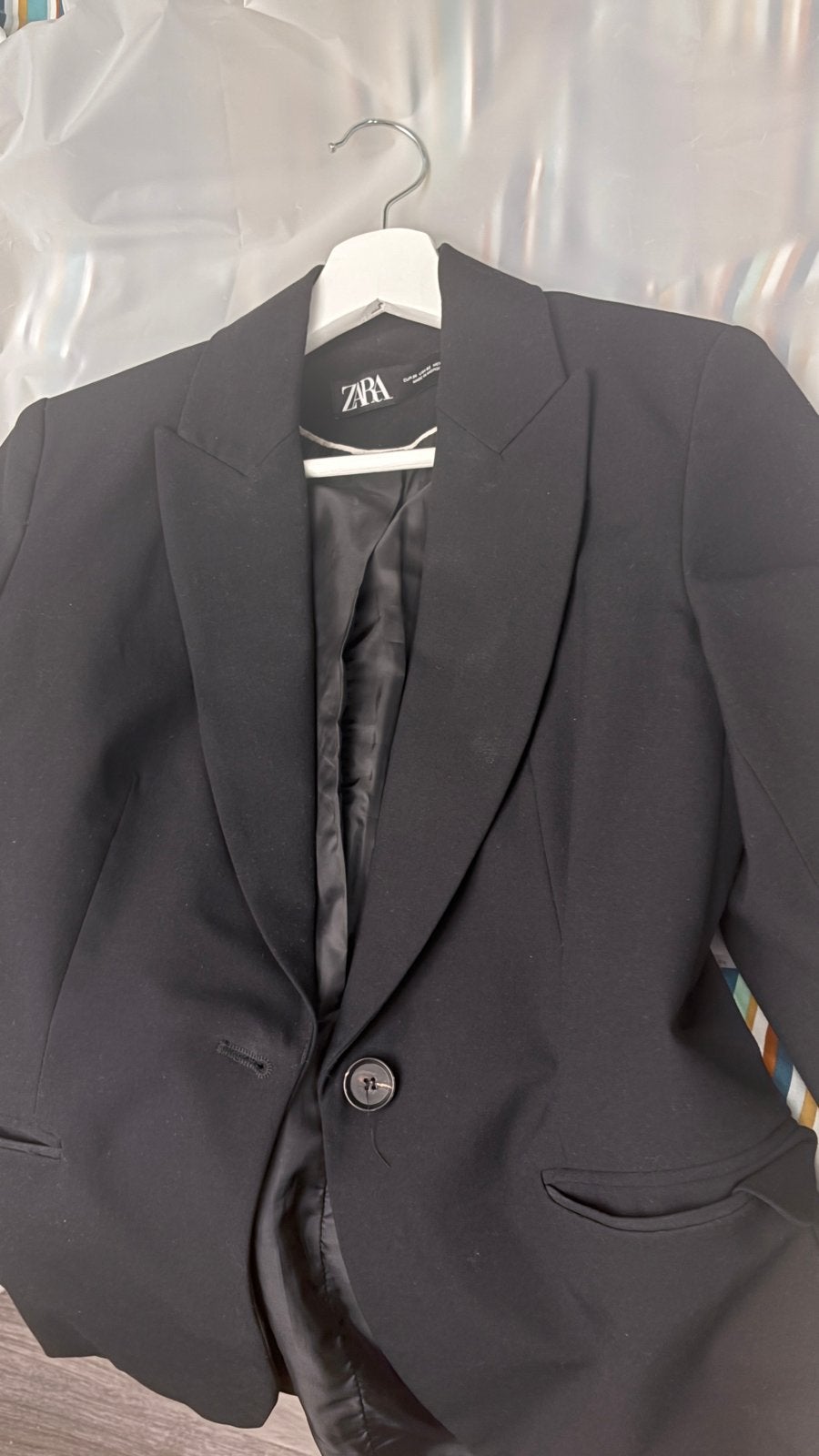 Zwarte Zara blazer - Maat 34 - worn once only, Ophalen, Zwart, Zo goed als nieuw, Jasje
