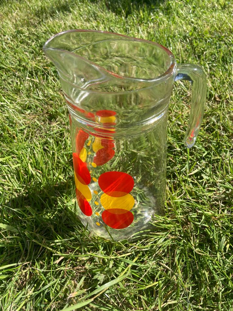 Vintage waterkan / schenkkan glas, Ophalen, Zo goed als nieuw, Overige typen