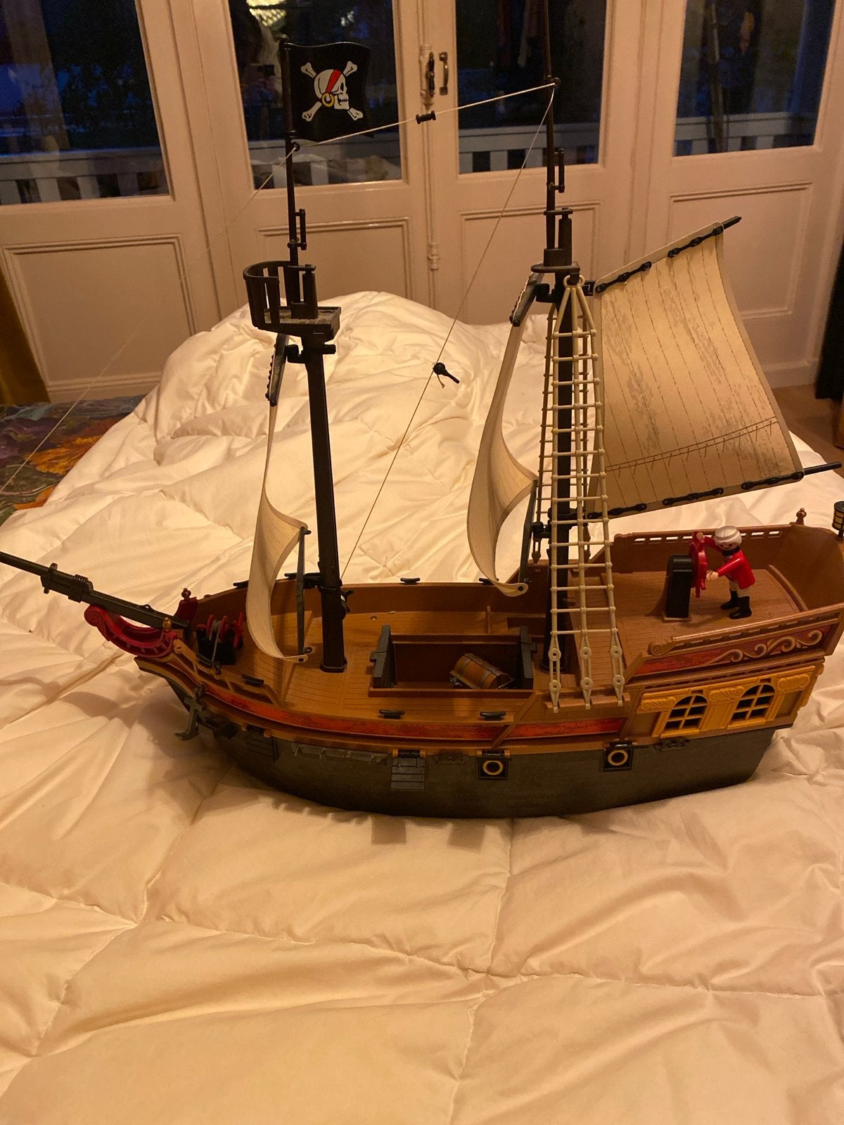 Playmobil Piratenschip met 2 poppetjes en schatkist, Pirates, Gebruikt, Complete set, Ophalen of Verzenden