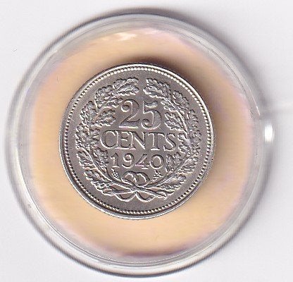 25 Cent 1940 ruim Zeer Netjes, Verzenden, Zilver, 25 cent, Koningin Wilhelmina