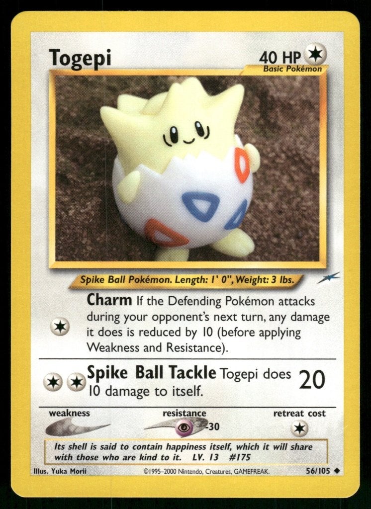 Togepi 56/105 - Neo Destiny, Hobby en Vrije tijd, Verzenden, Gebruikt