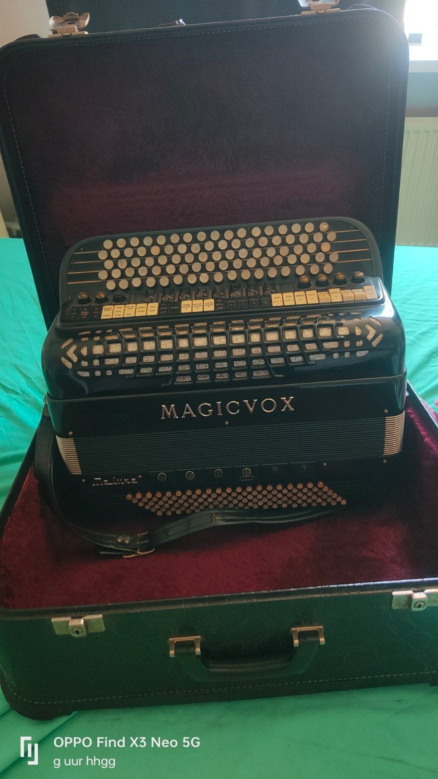 Magicvox knopaccordeon - Zwart met koffer en riemen, Gebruikt, Met koffer, Knopaccordeon, 120-bas