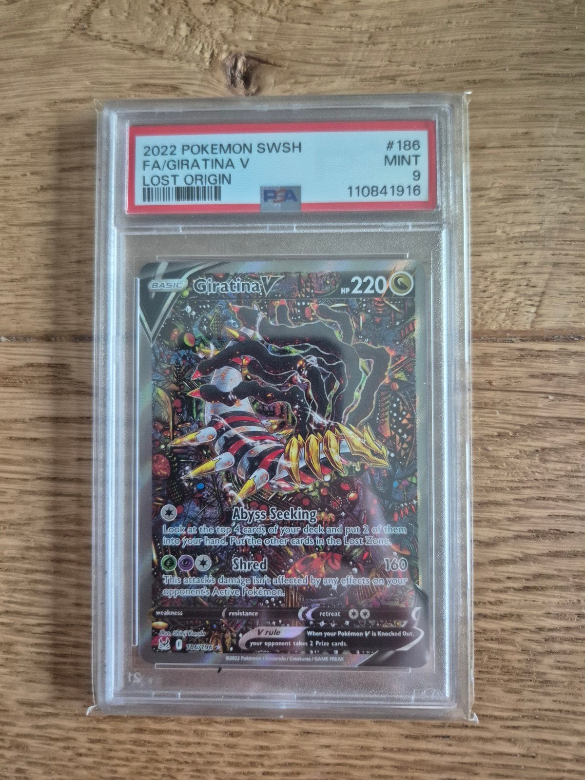 Giratina V 186 Special Illustration Rare PSA 9, Ophalen of Verzenden, Zo goed als nieuw, Losse kaart, Foil