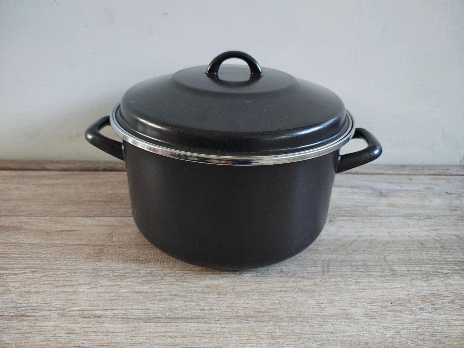 Zwarte braadpan met deksel, Met deksel, Ophalen of Verzenden, Gebruikt, Braadpan