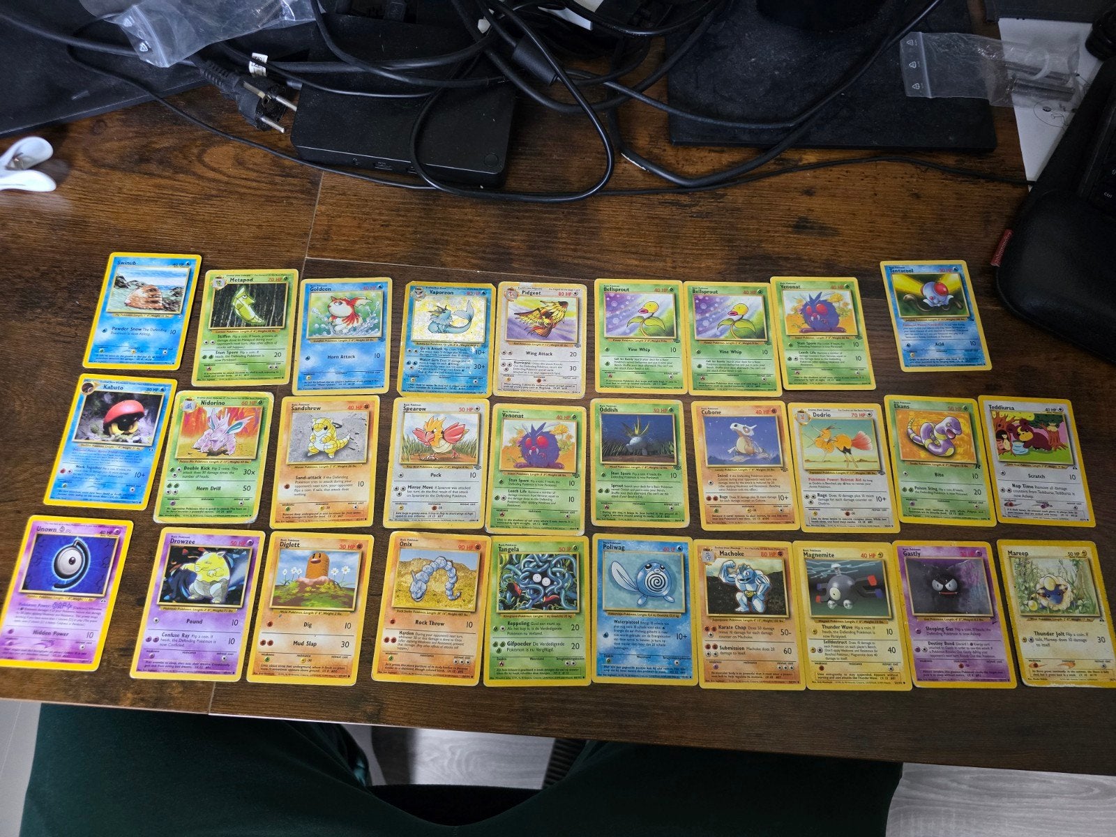 Setje vintage Pokemon kaarten (Jungle, Base, Neo), Ophalen of Verzenden, Gebruikt, Meerdere kaarten
