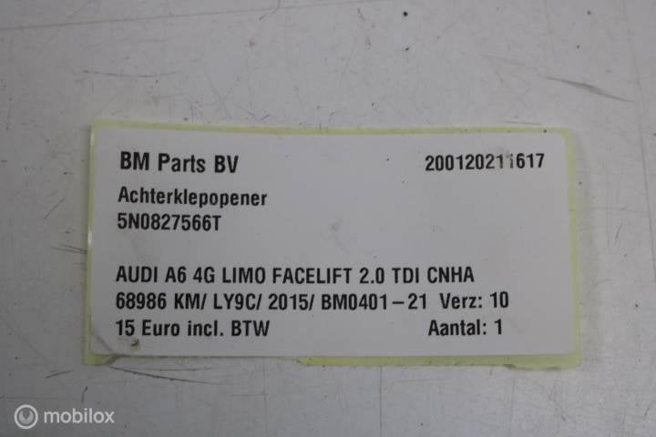 Foto 4 van Achterklepopener Audi A6 4G 5N0827566T