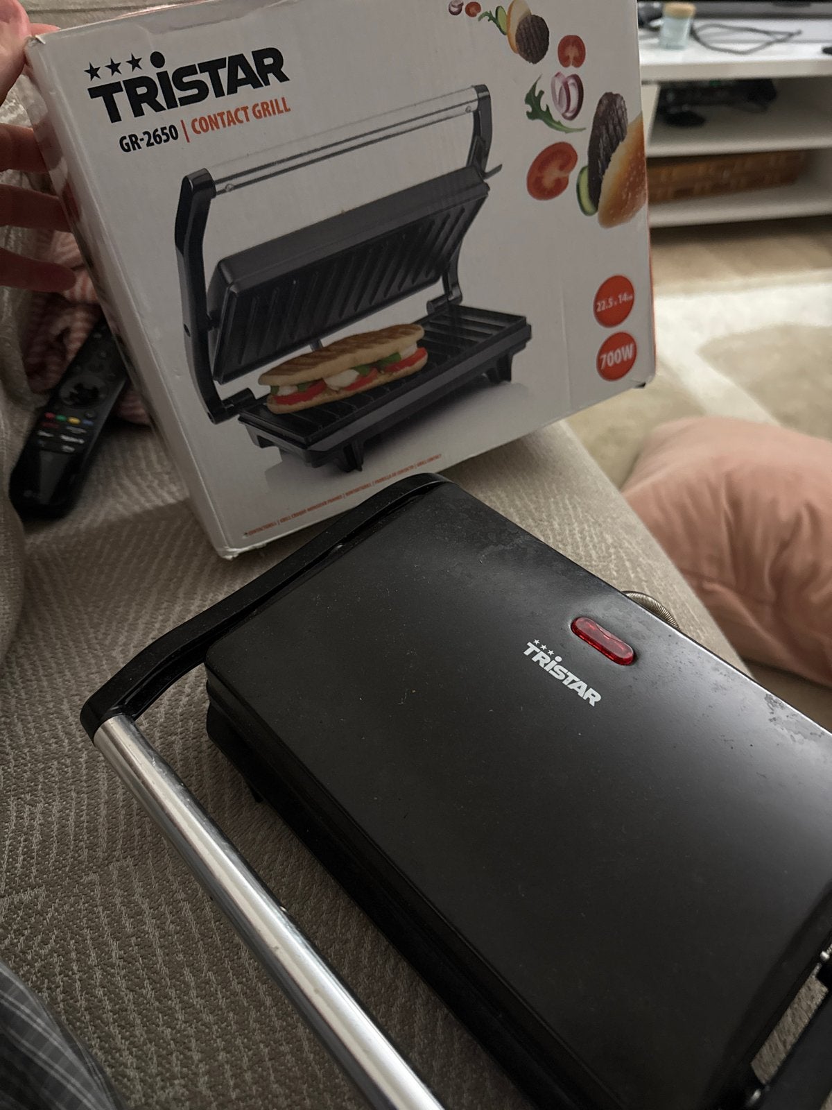 Tristar Contactgrill GR-2650 - 700W, Witgoed en Apparatuur, Contactgrills, Ophalen of Verzenden, Gebruikt