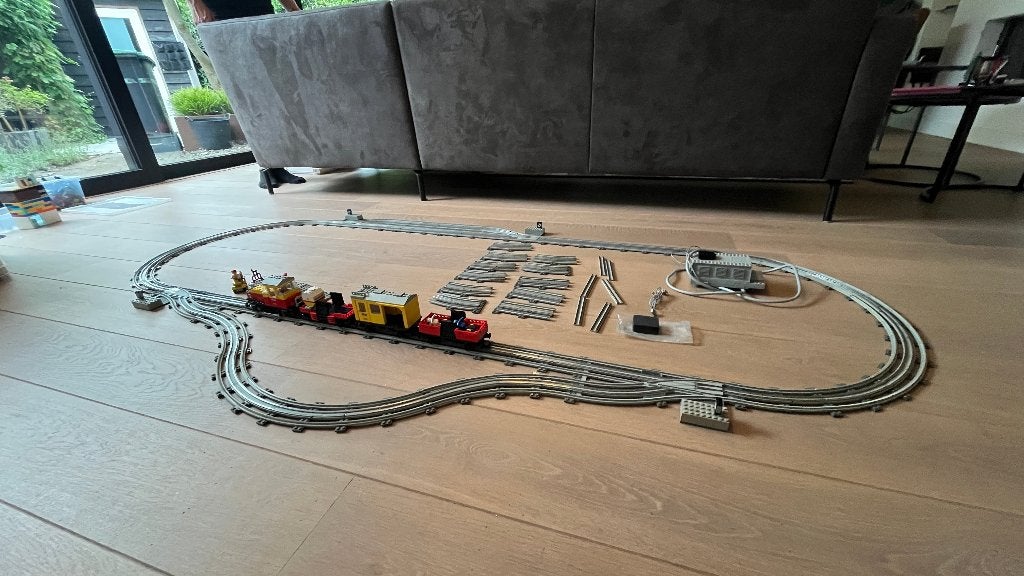 Lego trein 12V 7735 inclusief transformator en extra rails, Kinderen en Baby's, Speelgoed | Duplo en Lego, Ophalen, Gebruikt, Lego