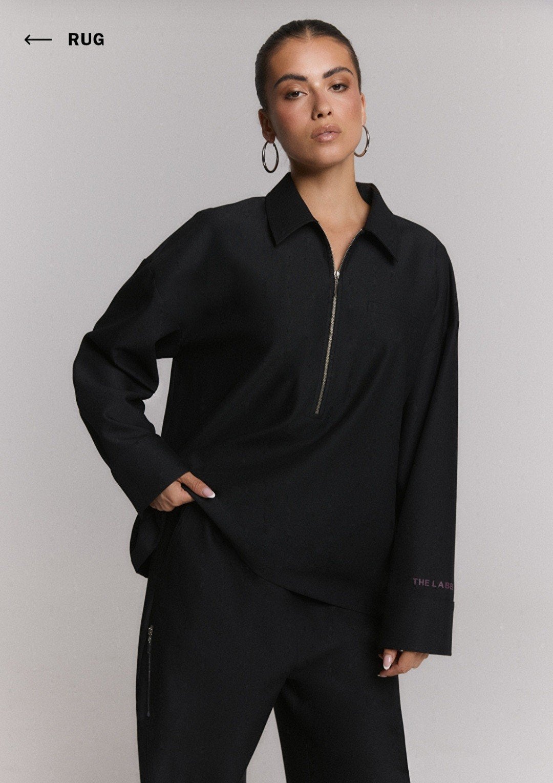 Alix the Label zip shirt mt L NIEUW, Kleding | Dames, Alix the label, Verzenden, Zwart, Maat 42/44 (L)