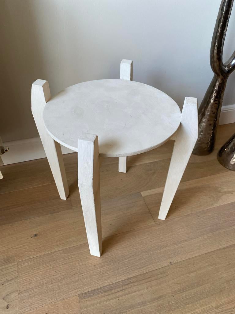 Amsterdam School Plantentafel / Kruk, Huis en Inrichting, Stoelen, Gebruikt, Eén, Hout, Wit, Ophalen