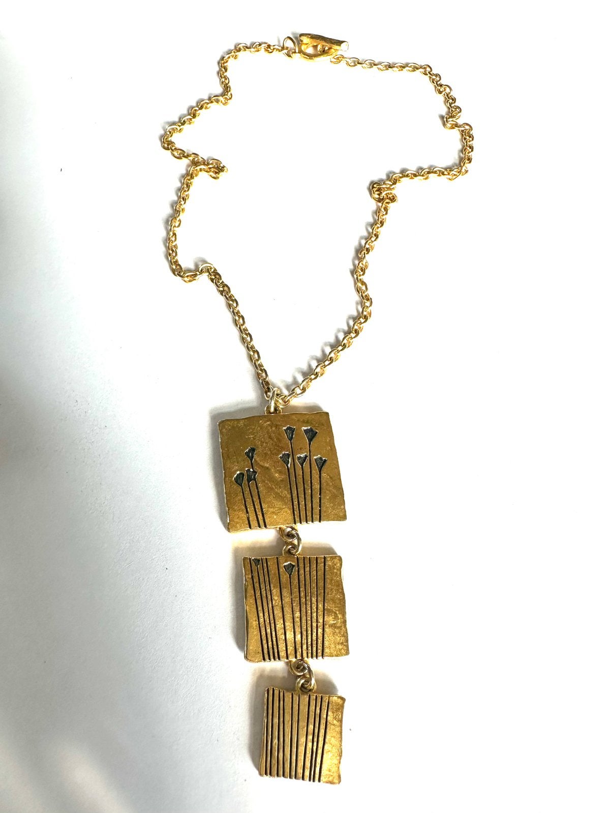 Vintage Lancôme Paris modernistische ketting, Gebruikt, Verzenden, Goud, Overige materialen