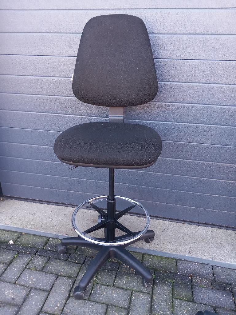 Hoge werkstoel stuurstoel met voetring, Ophalen, Gebruikt, Overige kleuren, -
