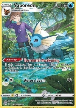VAPOREON TG02/TG30 - BRILLIANT STARS, Ophalen of Verzenden, Nieuw, Losse kaart, Foil