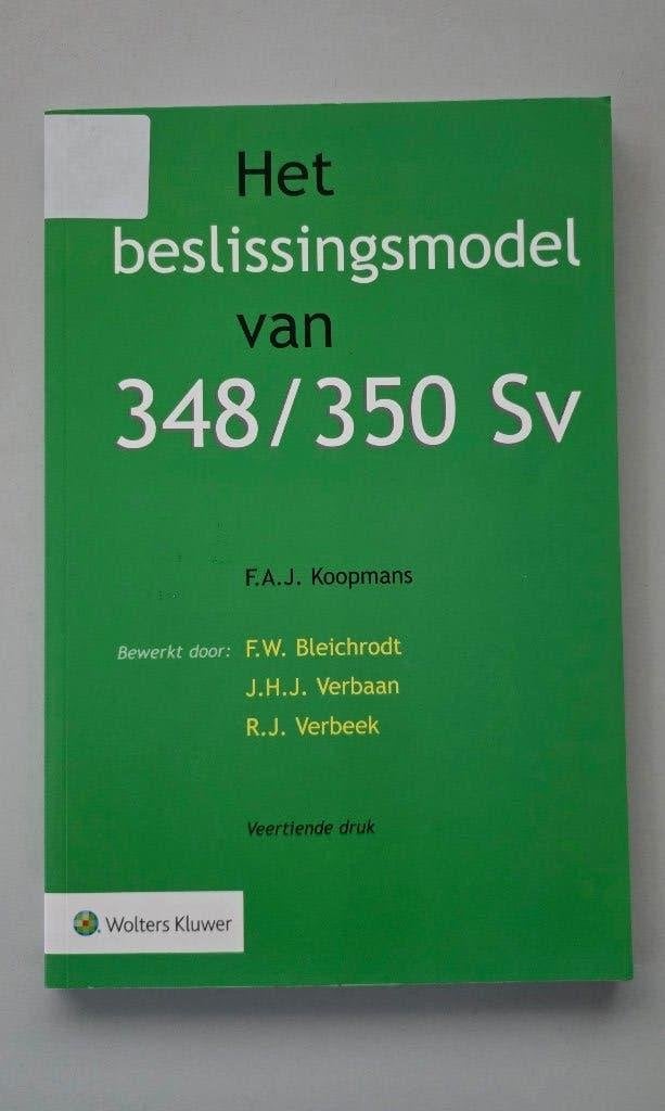 Het beslissingsmodel van 348/350, 14e druk, Ophalen of Verzenden, Wolters Kluwer, Beta, WO