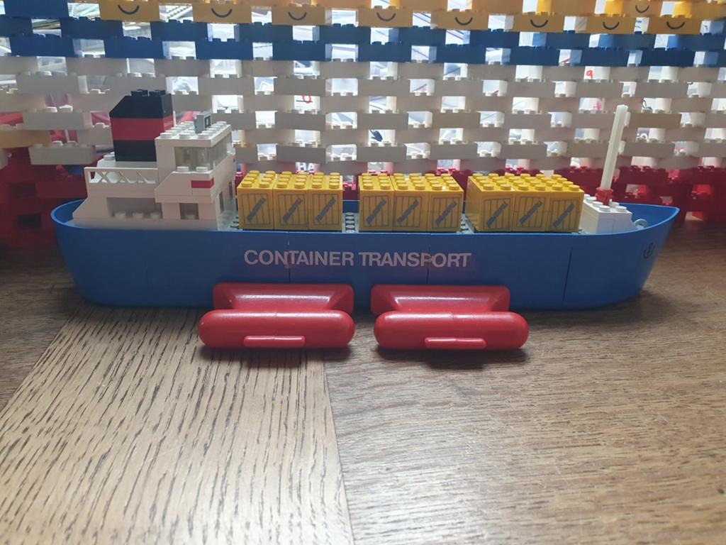 Lego 315 container transport, lego bootje, Gebruikt, Overige thema's, Lego, Ophalen of Verzenden