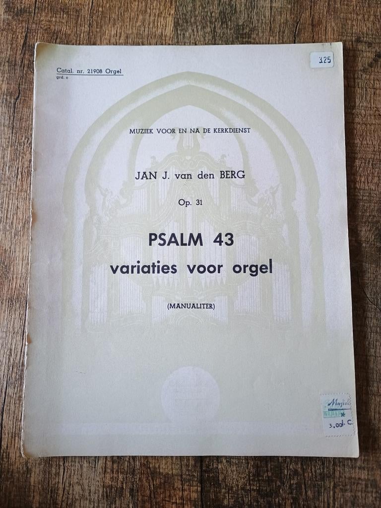 Klavarskribo - psalm 43 - variaties voor orgel, Muziek en Instrumenten, Ophalen of Verzenden, Gebruikt, Religie en Gospel, Orgel