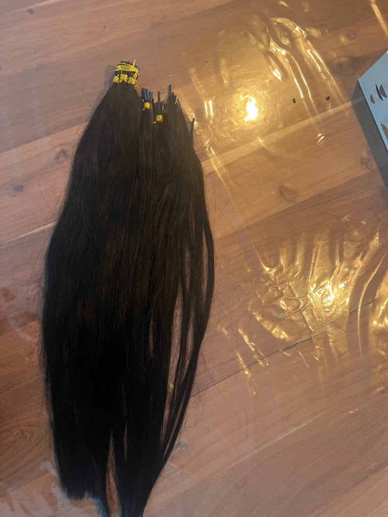 Micro ring haar extensions nieuw zwart 50 cm, Ophalen of Verzenden, Nieuw, Pruik of Haarverlenging