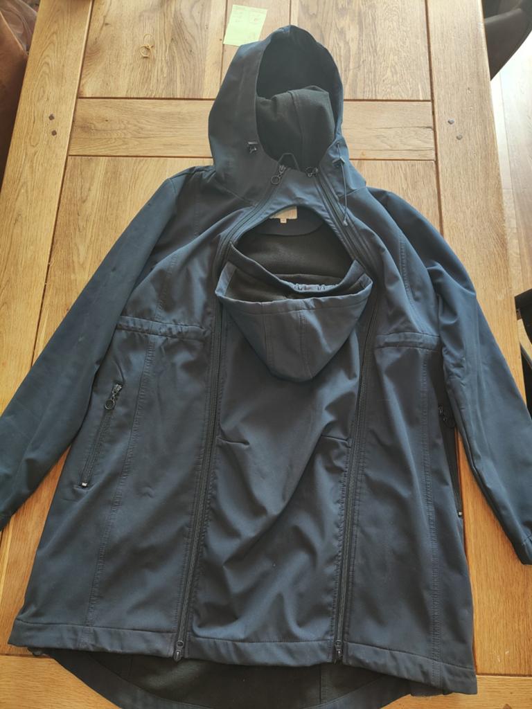 Noppies zwangerschapsjas met tussenstuk, maat M, Blauw, Zo goed als nieuw, Noppies, Jasje of Colbert