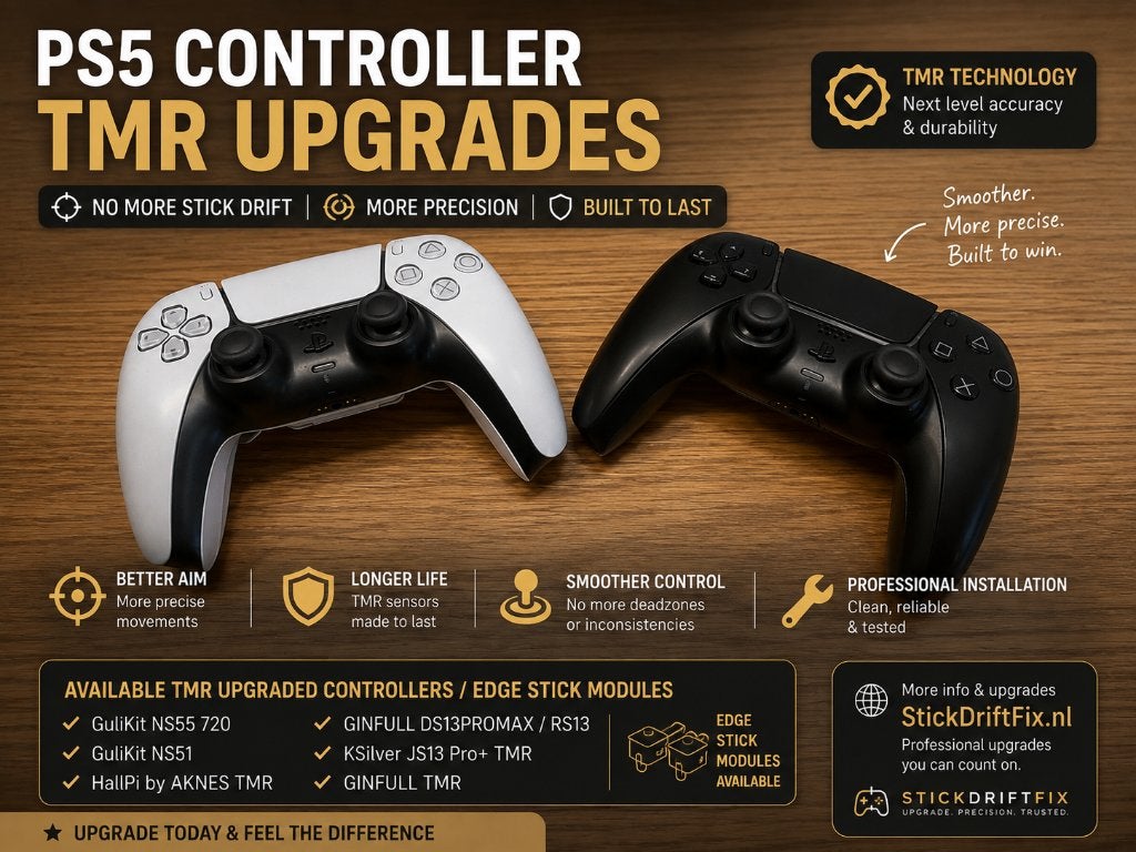 PS5 Dual Sense, Edge stick modules upgraded met TMR sticks, PlayStation 5, Refurbished, Ophalen of Verzenden, Controller