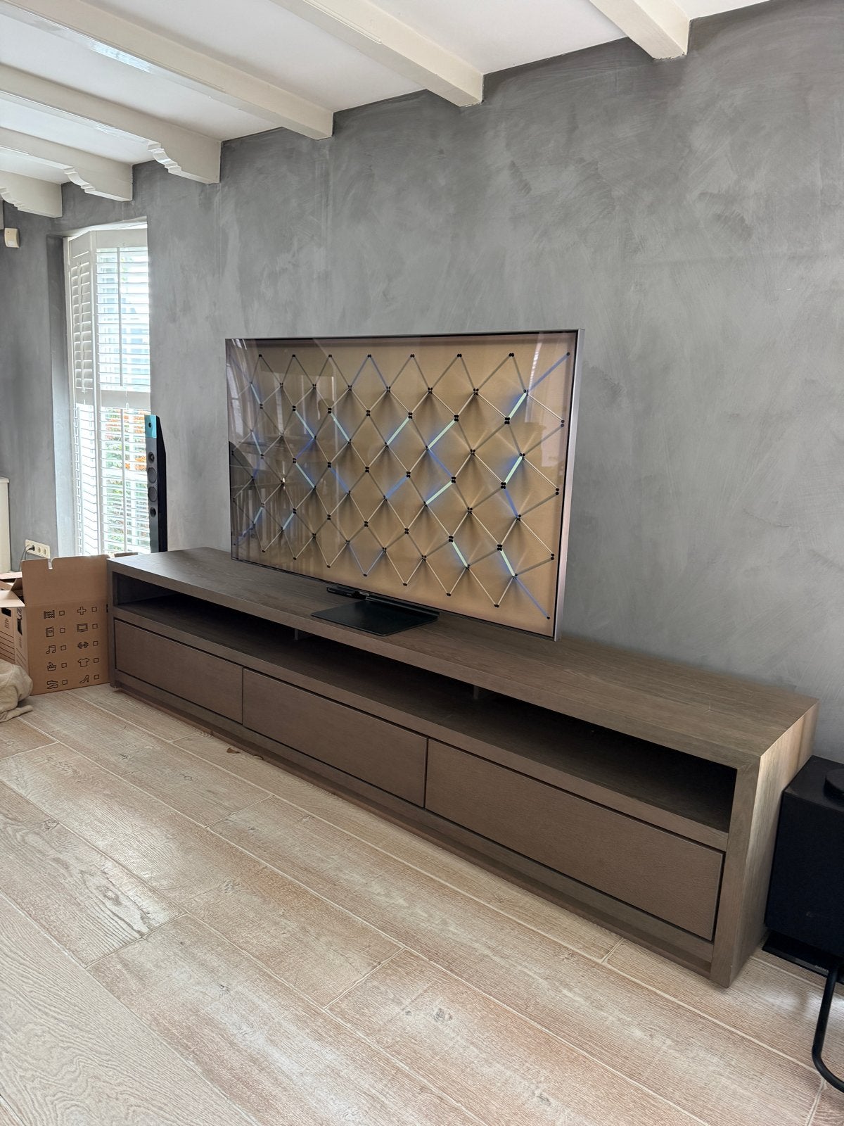 Keijser & Co Houten tv-meubel met lades, Ophalen, Gebruikt, 200 cm of meer, Minder dan 100 cm
