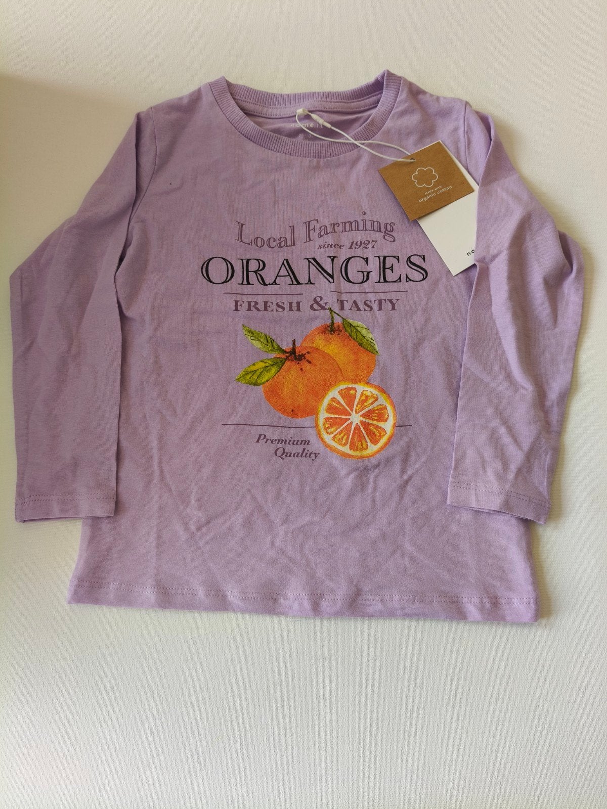 Nieuw Name It longsleeve met sinaasappelprint, maat 98, Kinderen en Baby's, Kinderkleding | Maat 98, Meisje, Nieuw, Ophalen of Verzenden