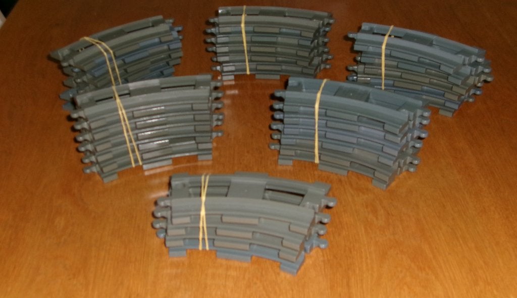 34 Duplo Lego treinbaan rails. { bochten }, Gebruikt, Overige thema's, Ophalen of Verzenden, Duplo