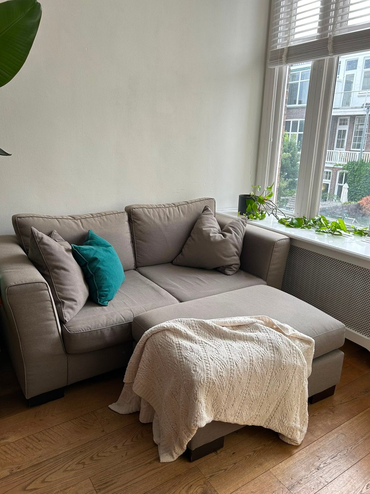 IKEA KIVIK 2-zitsbank met voetenbankje - Gebruikt, Ophalen, Gebruikt, 150 tot 200 cm, Tweepersoons