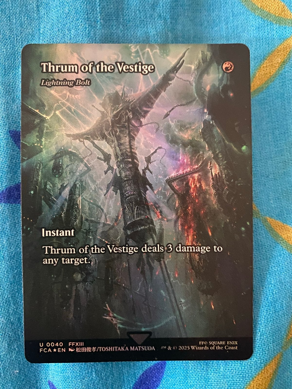 Foil Thrum of the Vestige - Lightning Bolt, Ophalen of Verzenden, Zo goed als nieuw, Losse kaart