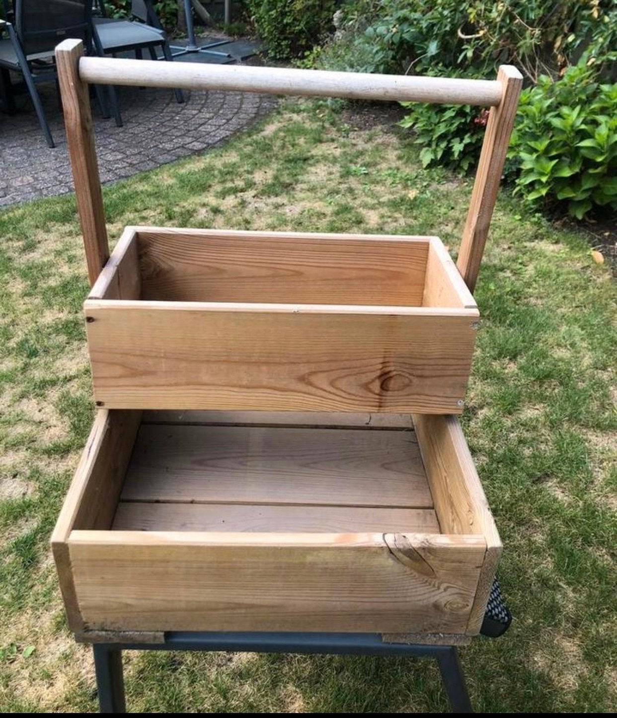 Houten planten if kruidenbak met twee niveaus, Ophalen, Zo goed als nieuw