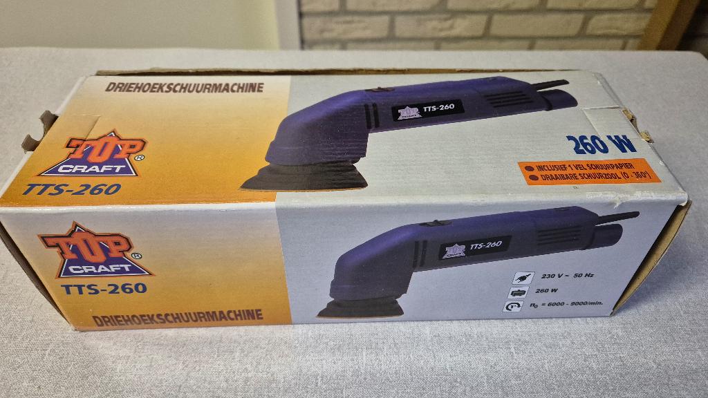 Topcraft TTS 260 driehoek schuurmachine, Doe-het-zelf en Verbouw, Gereedschap | Schuurmachines, Ophalen, Nieuw, Minder dan 600 watt