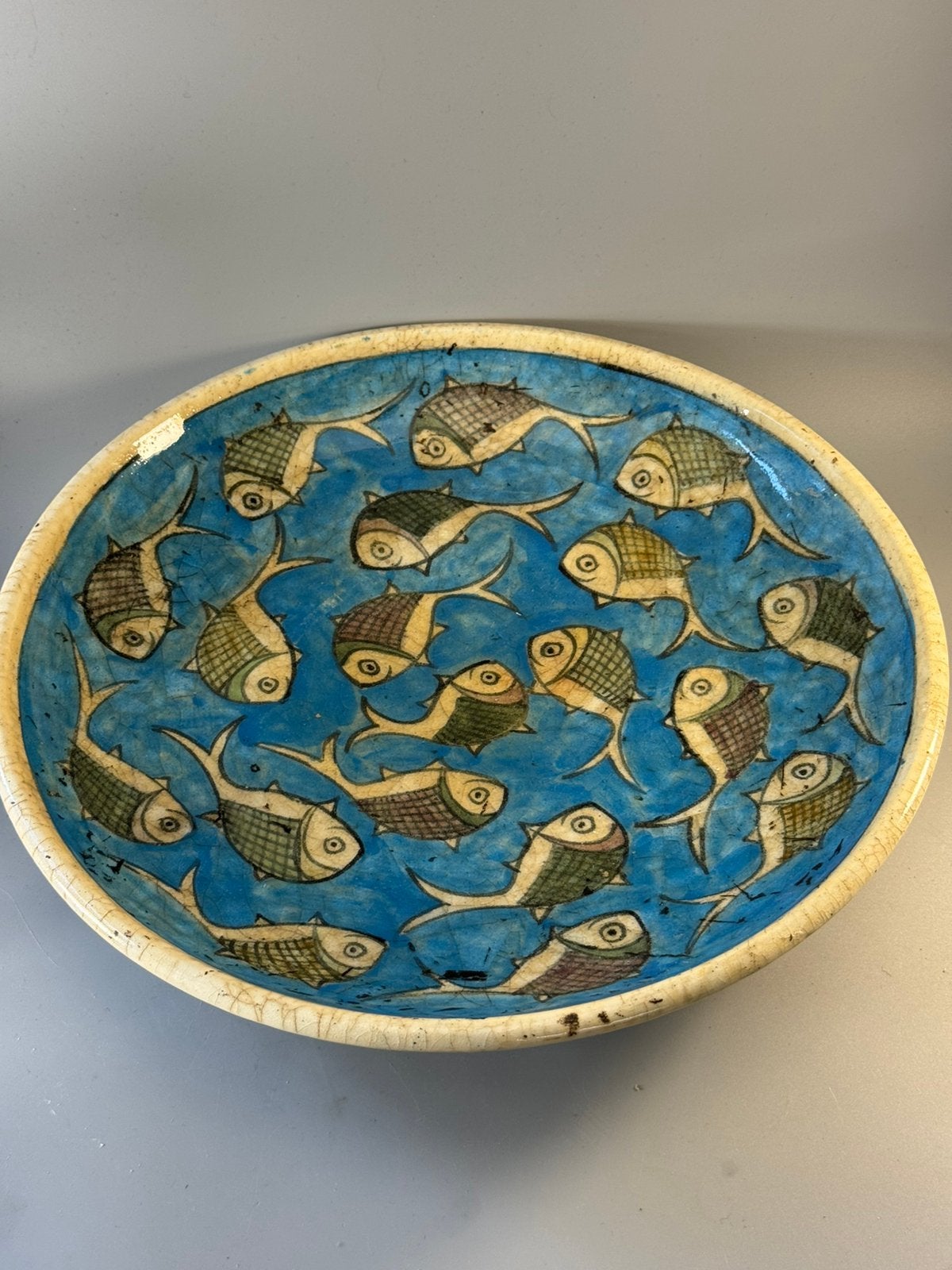 Grote Iraanse majolica schaal,, Ophalen of Verzenden, 2 euro
