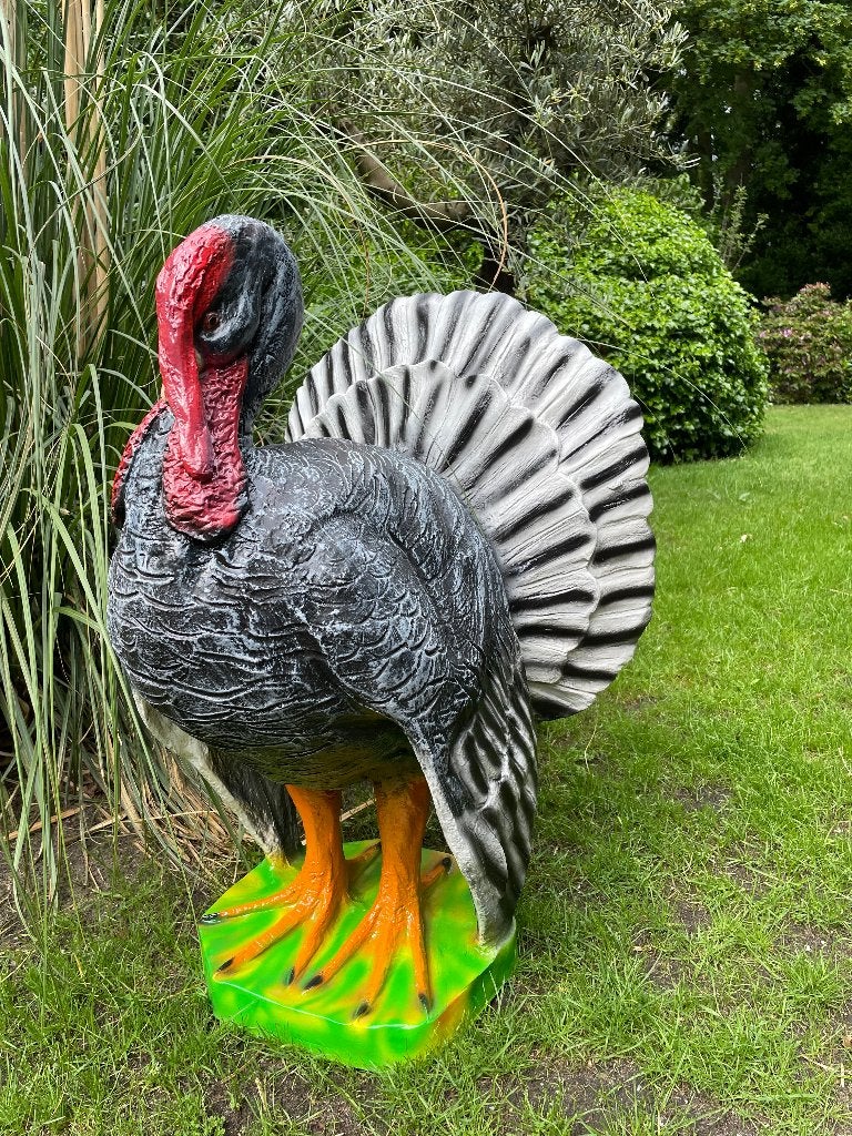 Tuinbeeld kalkoen tuin, zwembad, vijver dierentuin 90cm, Ophalen, Nieuw, Kunststof, Dierenbeeld
