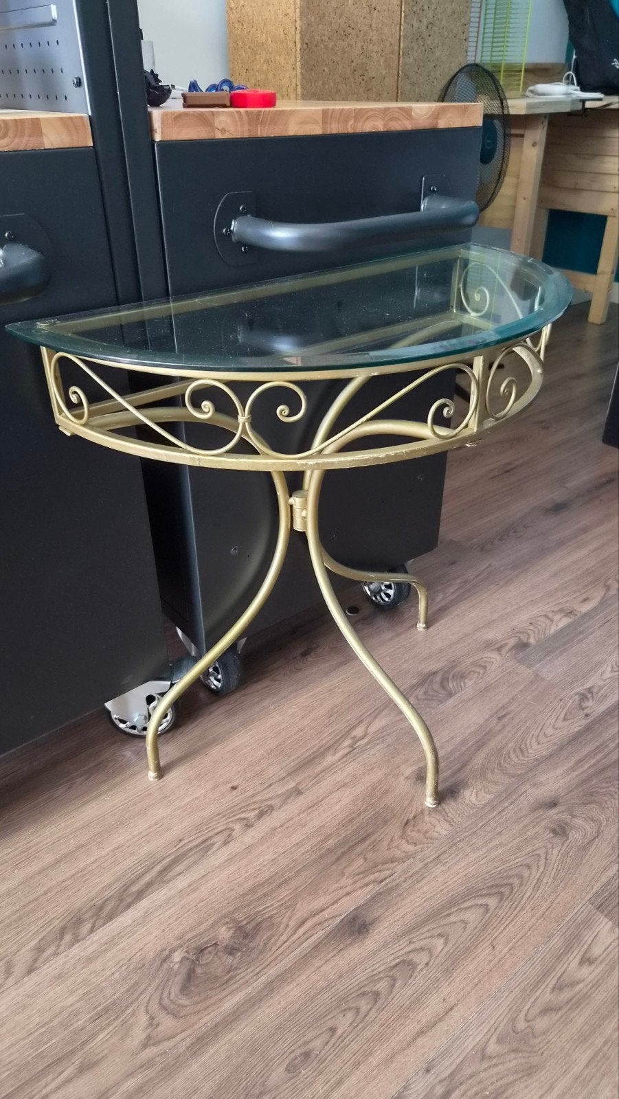 Leuke glazen bijzettafel, Huis en Inrichting, Tafels | Sidetables, Ophalen, 25 tot 50 cm, Rond, 50 tot 100 cm