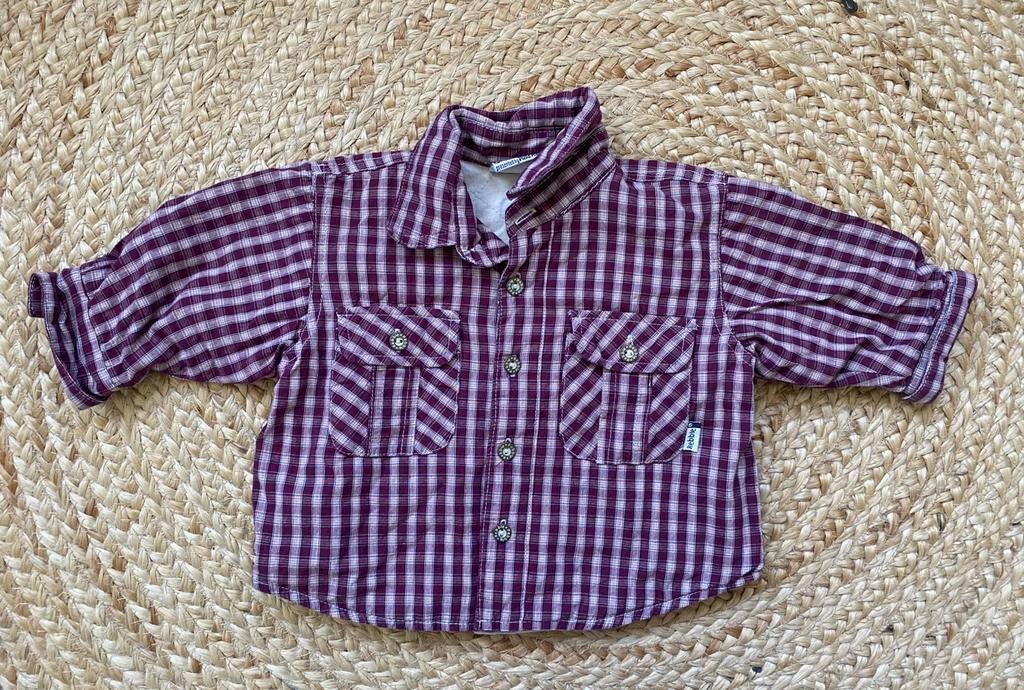 Gevoerde blouse Villa Happ maat 68, Ophalen of Verzenden, Zo goed als nieuw, Jongetje, Overhemdje of Bloesje