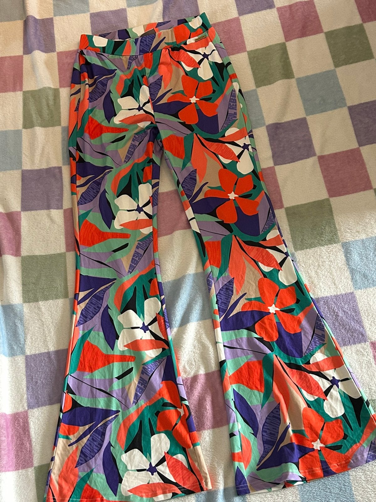 Colourful Rebel flared pants big flower, maat M, Meerkleurig, Maat 42/44 (L), Nieuw, Ophalen of Verzenden