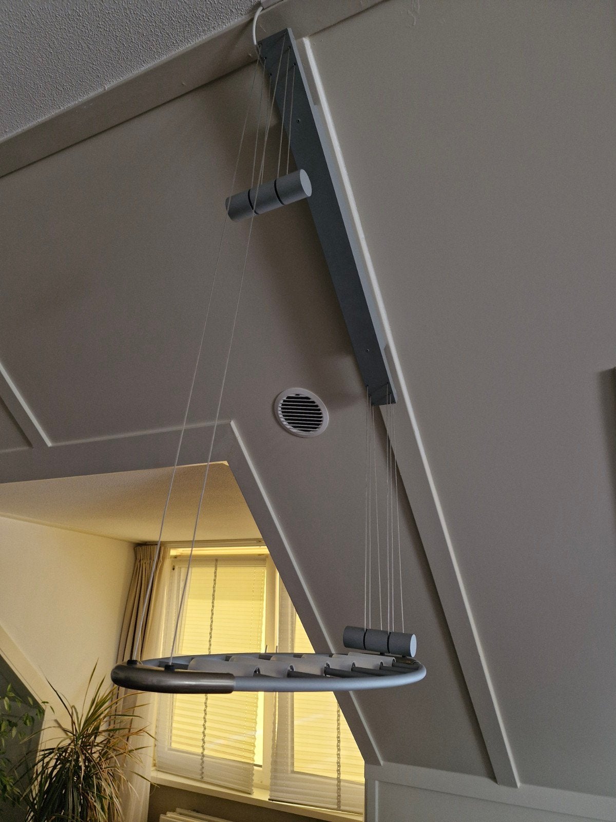 mooie hanglamp voor schuine plafonds, Ophalen, Zo goed als nieuw, Glas