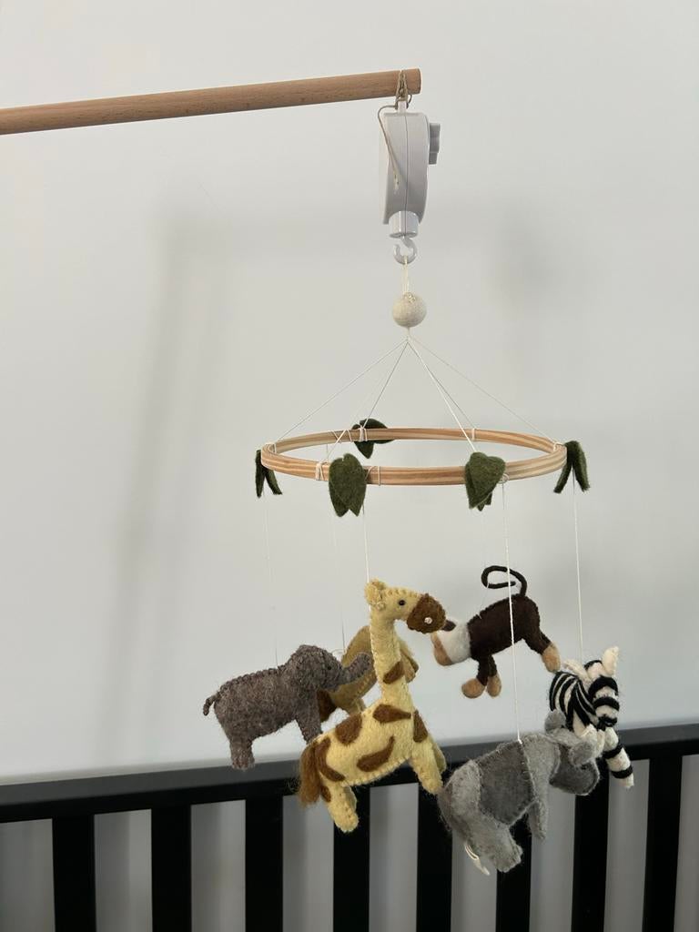 Handgemaakte Boxmobiel met Safari Dieren, Kinderen en Baby's, Kinderkamer | Inrichting en Decoratie, Ophalen, Zo goed als nieuw