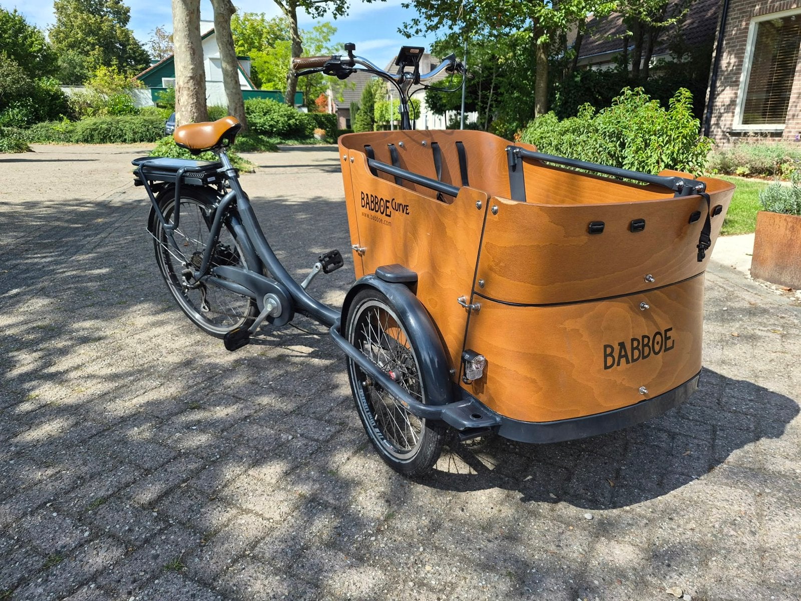 Babboe Curve-E Bakfiets - Elektrisch met Huif, Fietsen en Brommers, Fietsen | Bakfietsen, 4 kinderen of meer, Gebruikt, Elektrisch