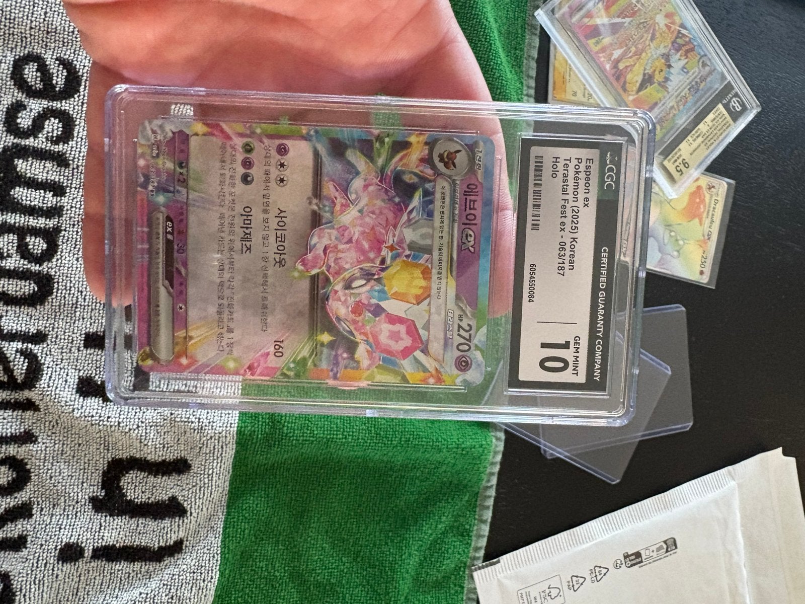Espeon grade 10, Ophalen of Verzenden, Zo goed als nieuw, Meerdere kaarten, Foil