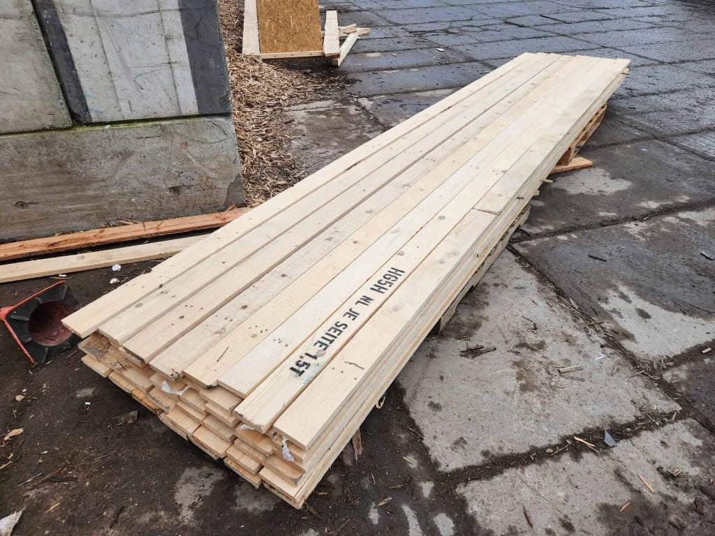 194 - Vurenhouten planken, ongeschaafd en ontspijkerd, Doe-het-zelf en Verbouw, Hout en Planken, Ophalen, 25 tot 50 mm, Zo goed als nieuw
