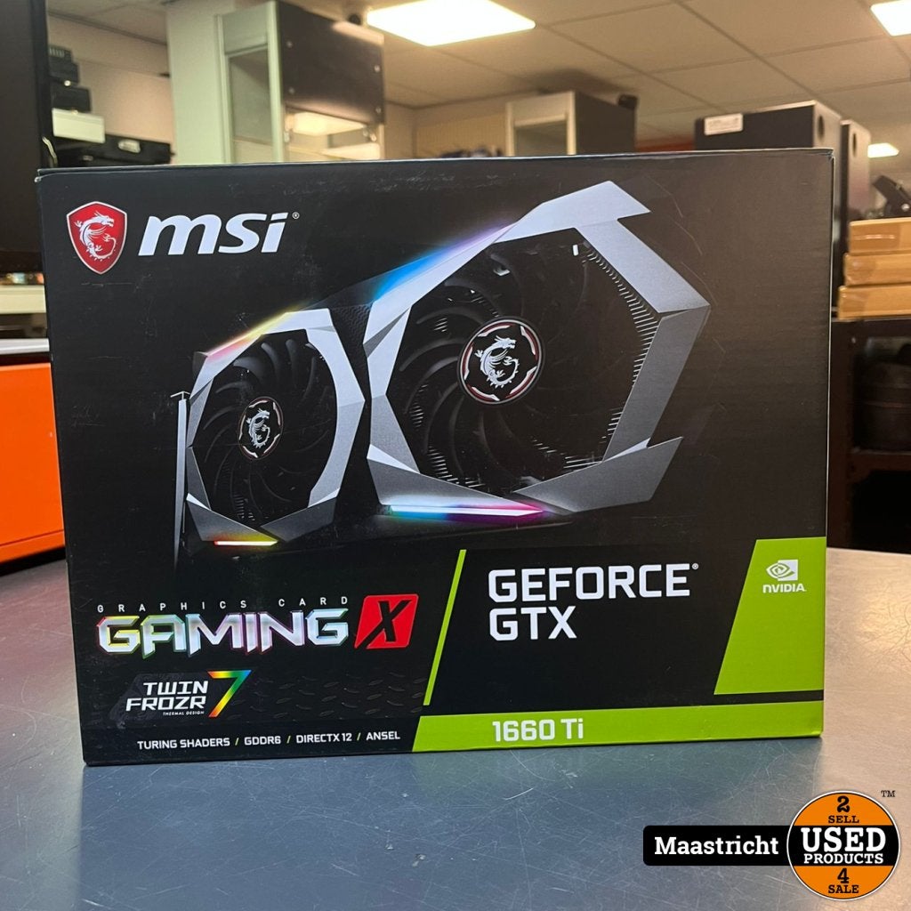 NVIDIA GTX 1660 Ti 6GB - MSI Gaming x - in doos, Computers en Software, Videokaarten, NVIDIA, Gebruikt, Support@nvidia.com, 2788 San Tomas Expressway
Santa Clara, CA 95051
USA