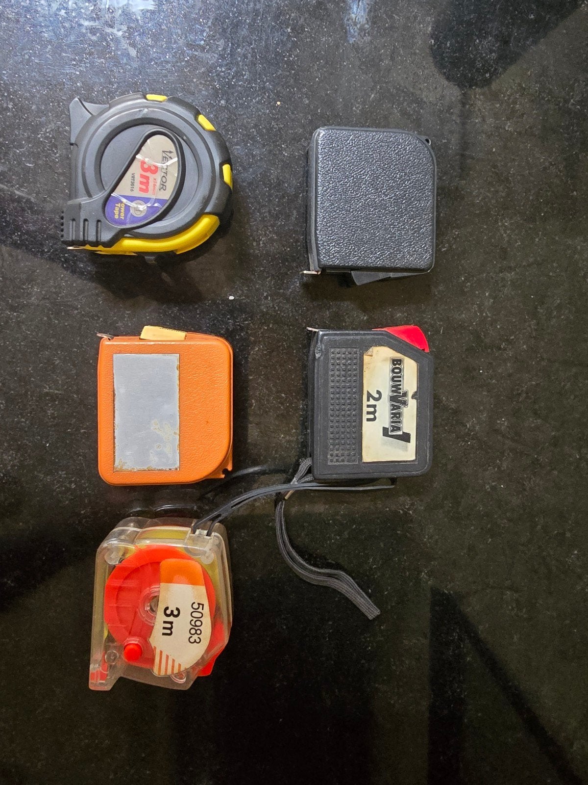 5x Rolmaten diverse merken, gebruikte staat, Doe-het-zelf en Verbouw, Gereedschap | Handgereedschap, Ophalen of Verzenden, Gebruikt