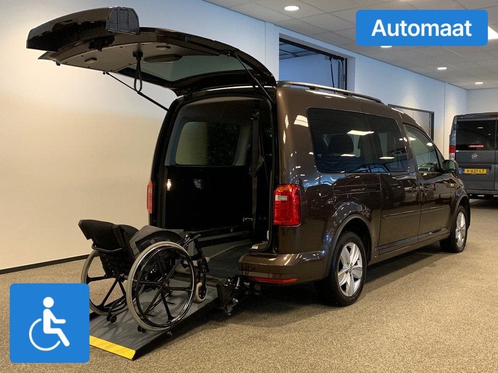 Volkswagen Caddy Maxi Rolstoelauto Automaat 5+1, Auto's, Volkswagen, 12 maanden, Stof, Gebruikt, Parkeersensor