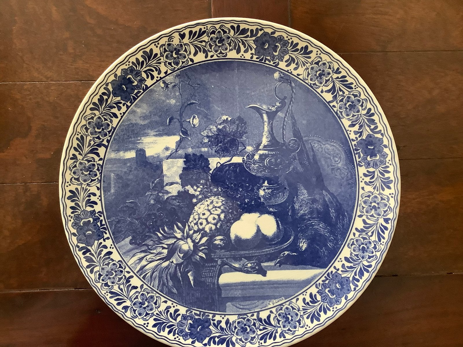 Delfts blauw wandbord van Chemkefa, Ophalen of Verzenden